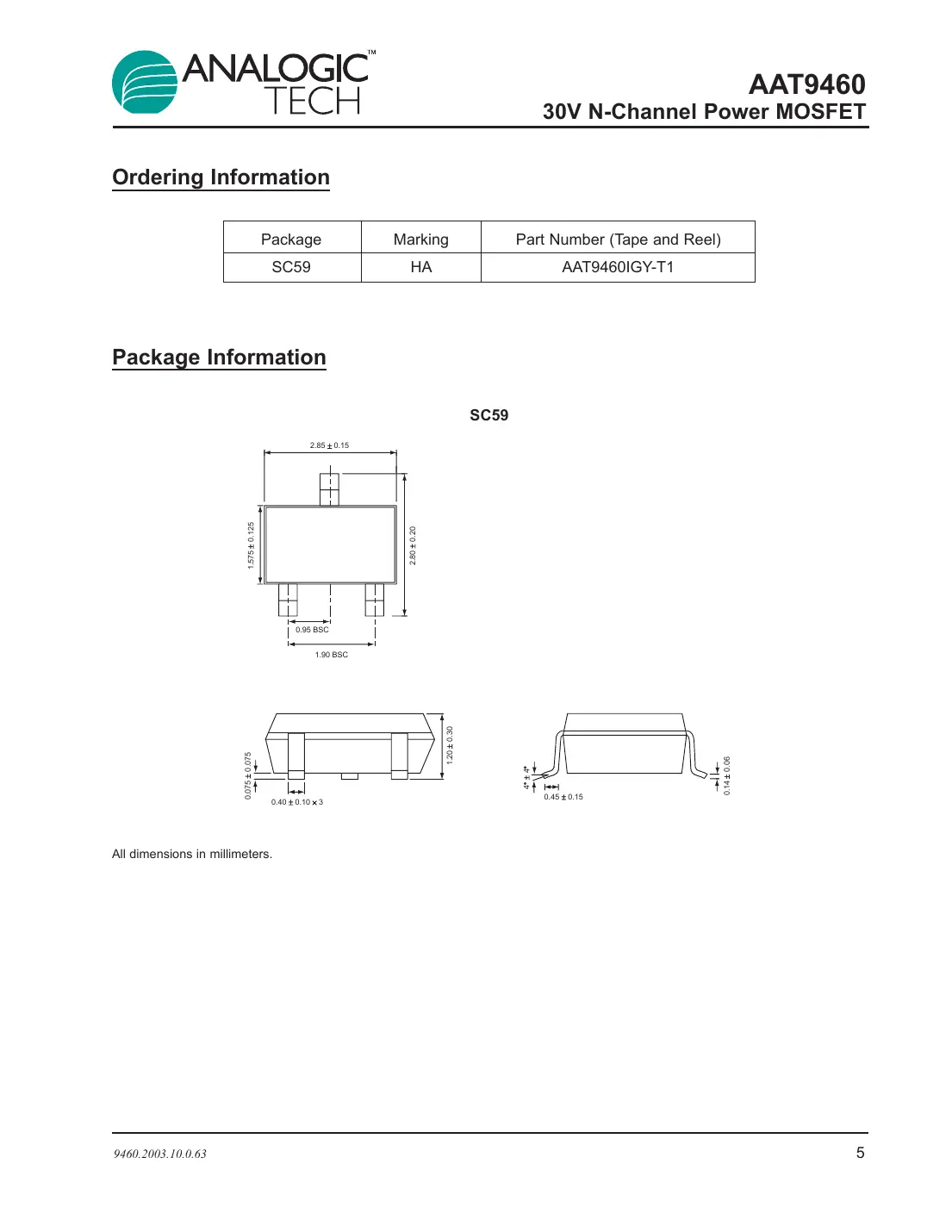 aat9460 Datasheet Page 5
