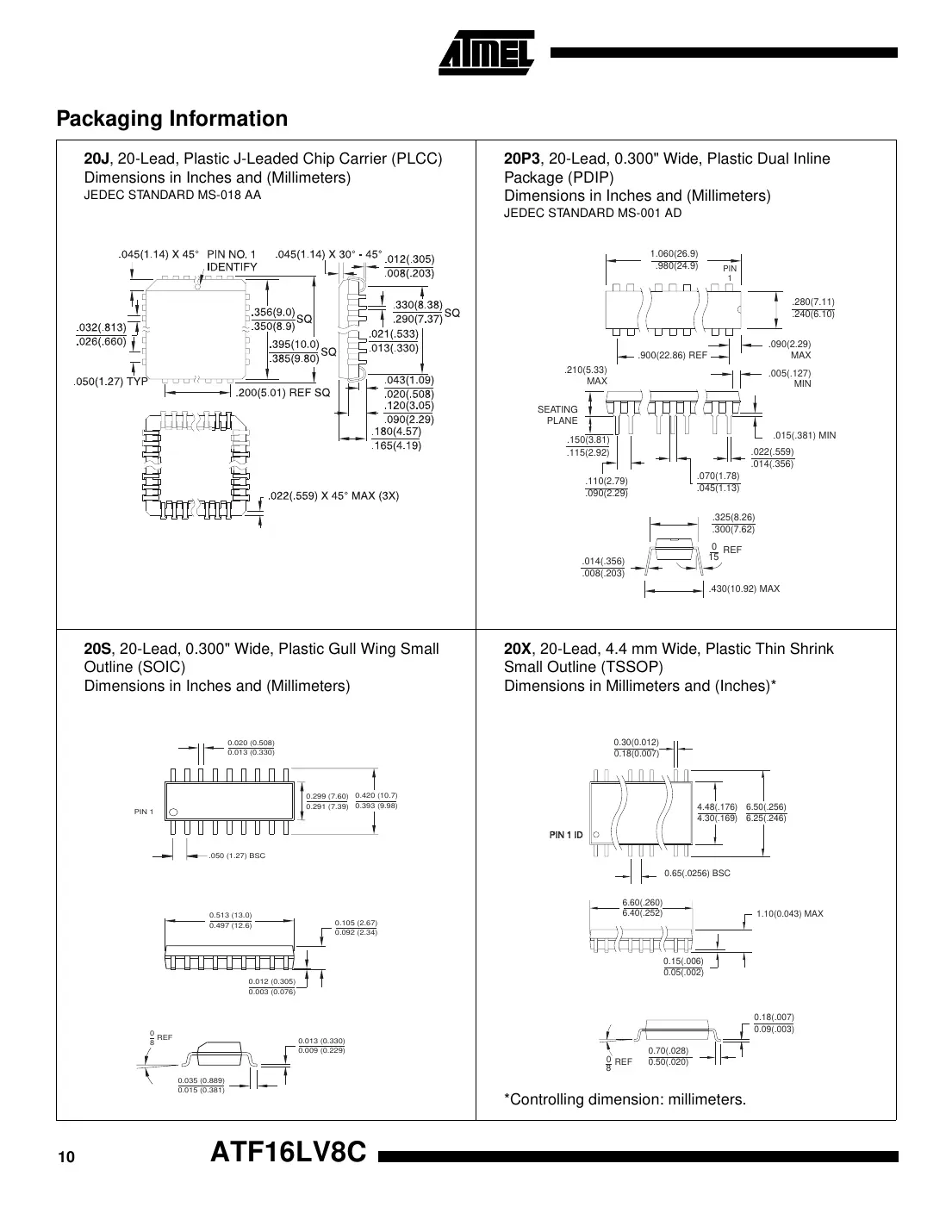 atf16lv8c Datasheet Page 10