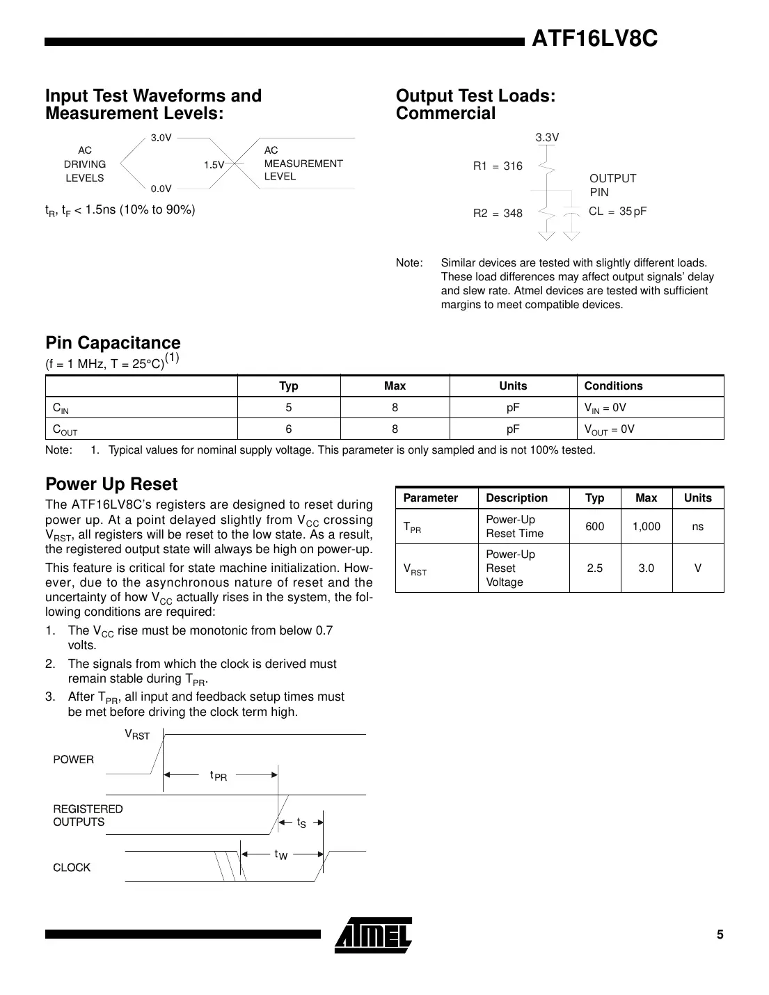 atf16lv8c Datasheet Page 5