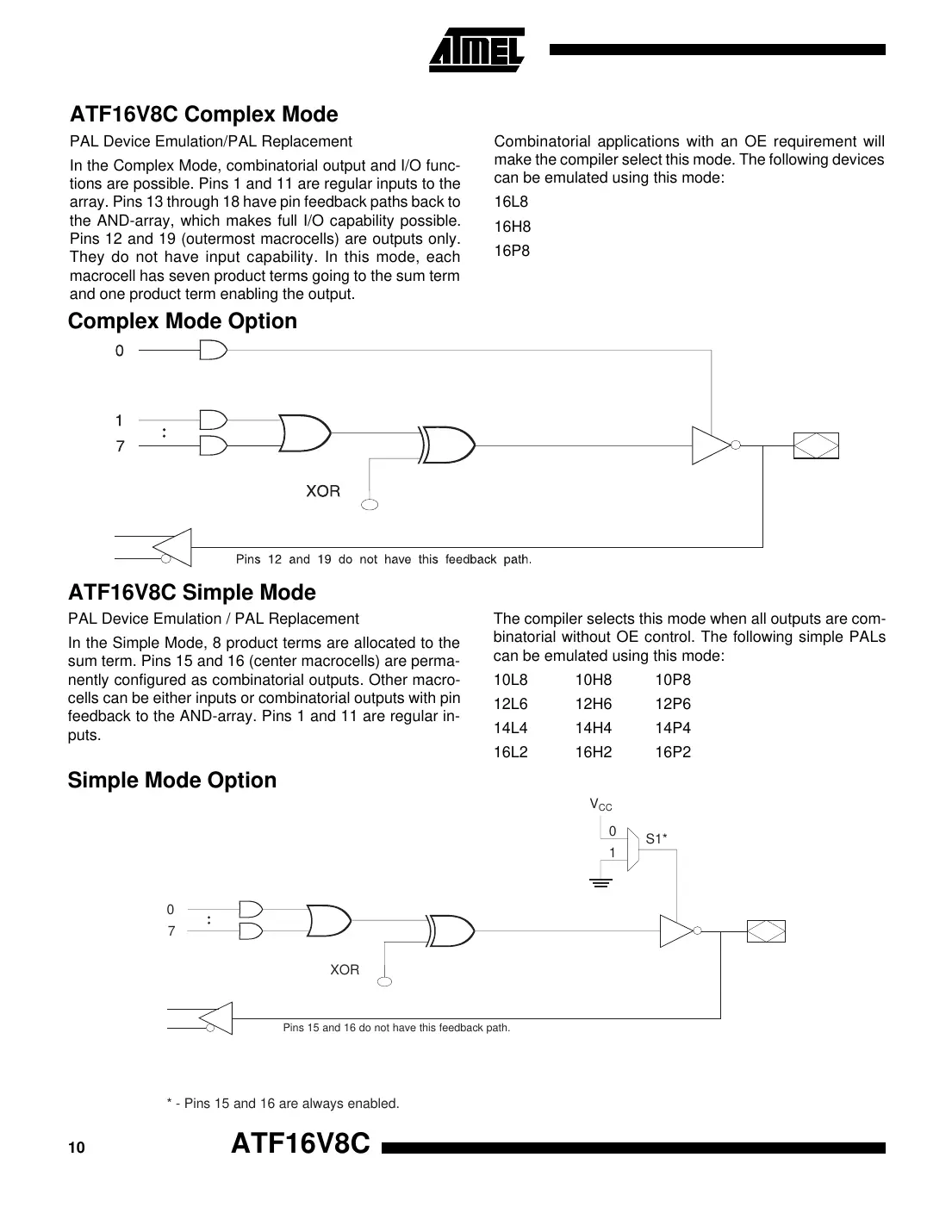 atf16v8c Datasheet Page 10