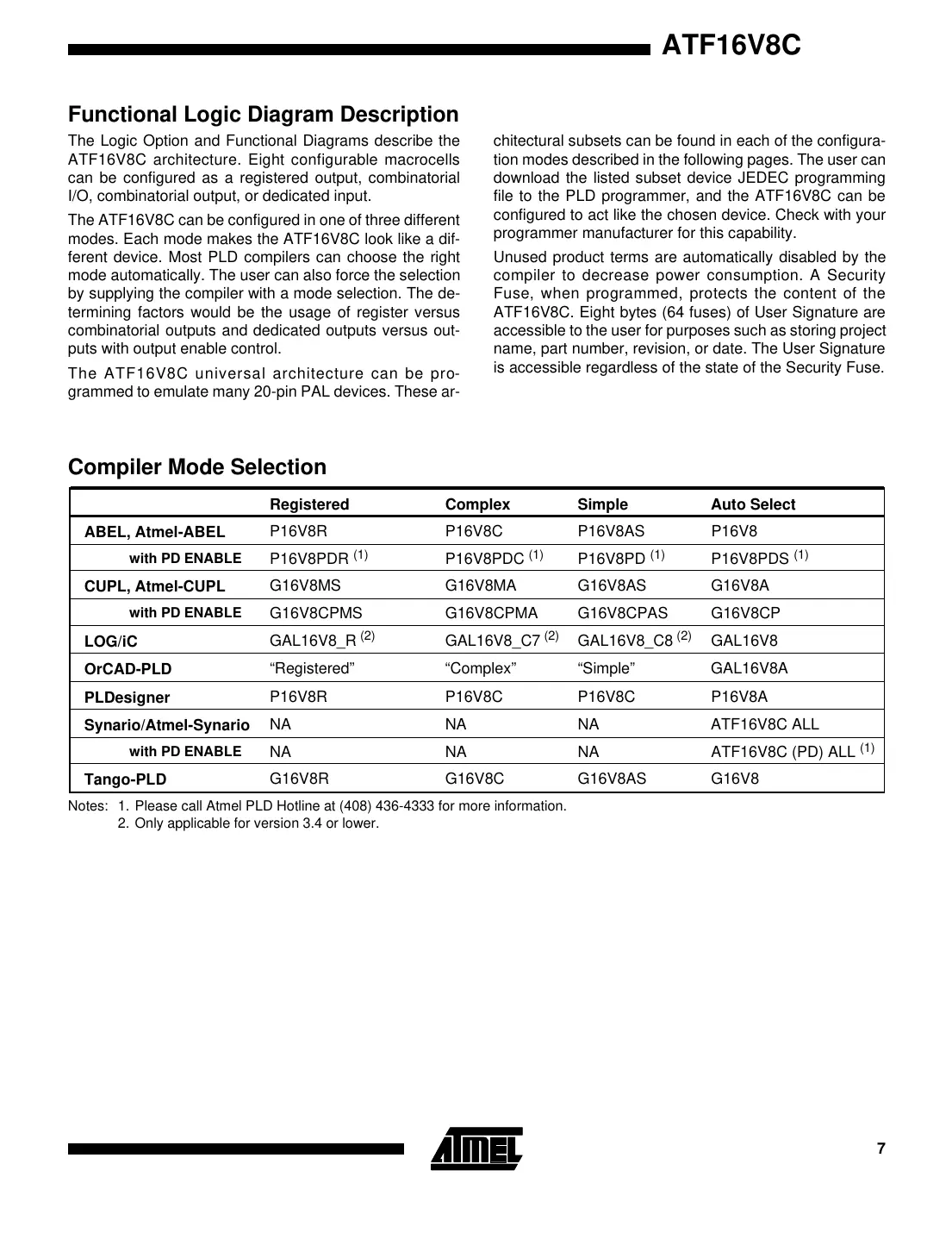 atf16v8c Datasheet Page 7