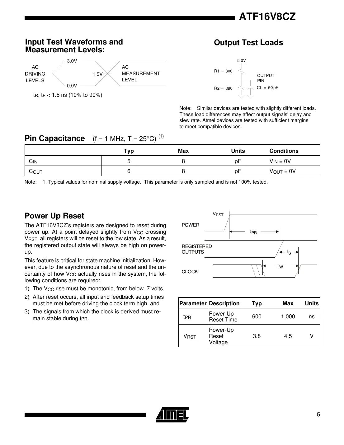 atf16v8cz Datasheet Page 5