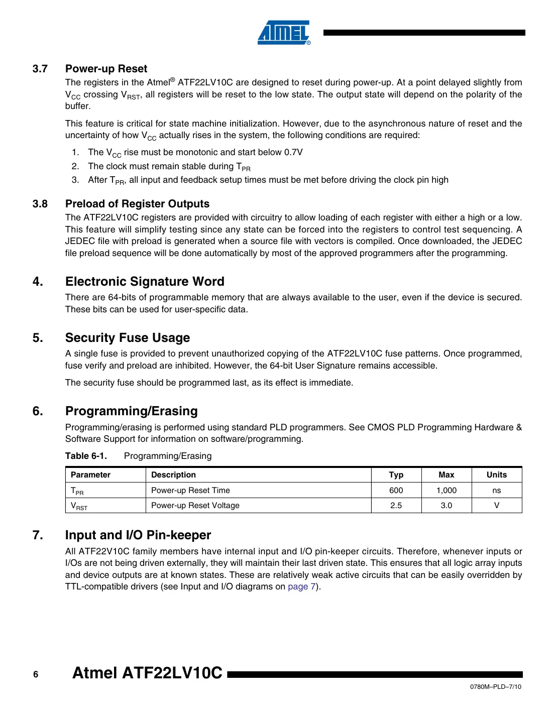 atf22lv10c Datasheet Page 6