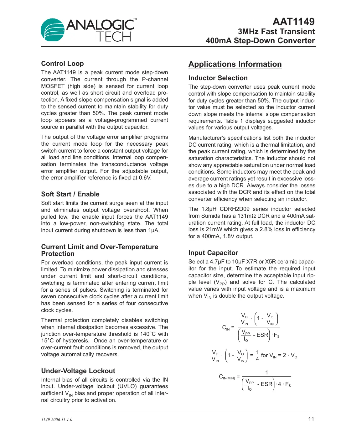 aat1149 Datasheet Page 11