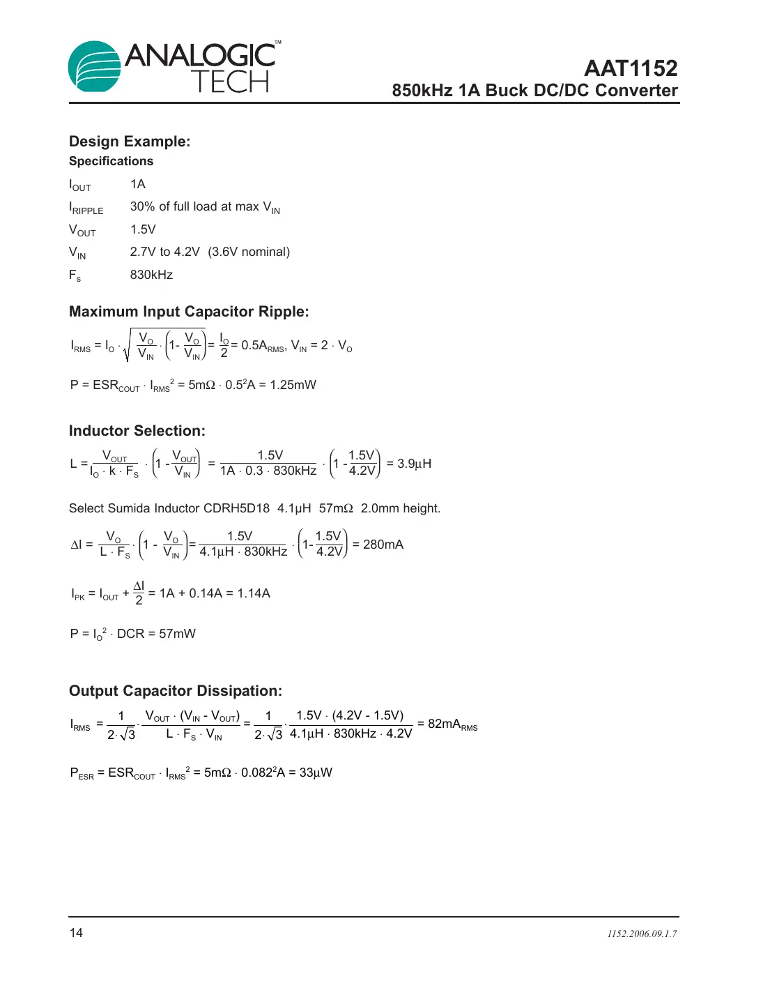 aat1152 Datasheet Page 14