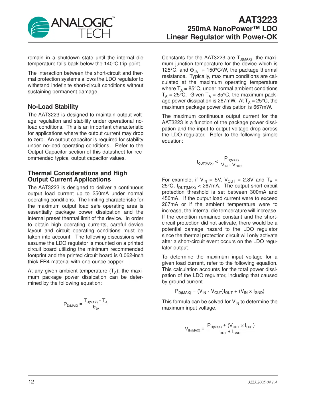 aat3223 Datasheet Page 12