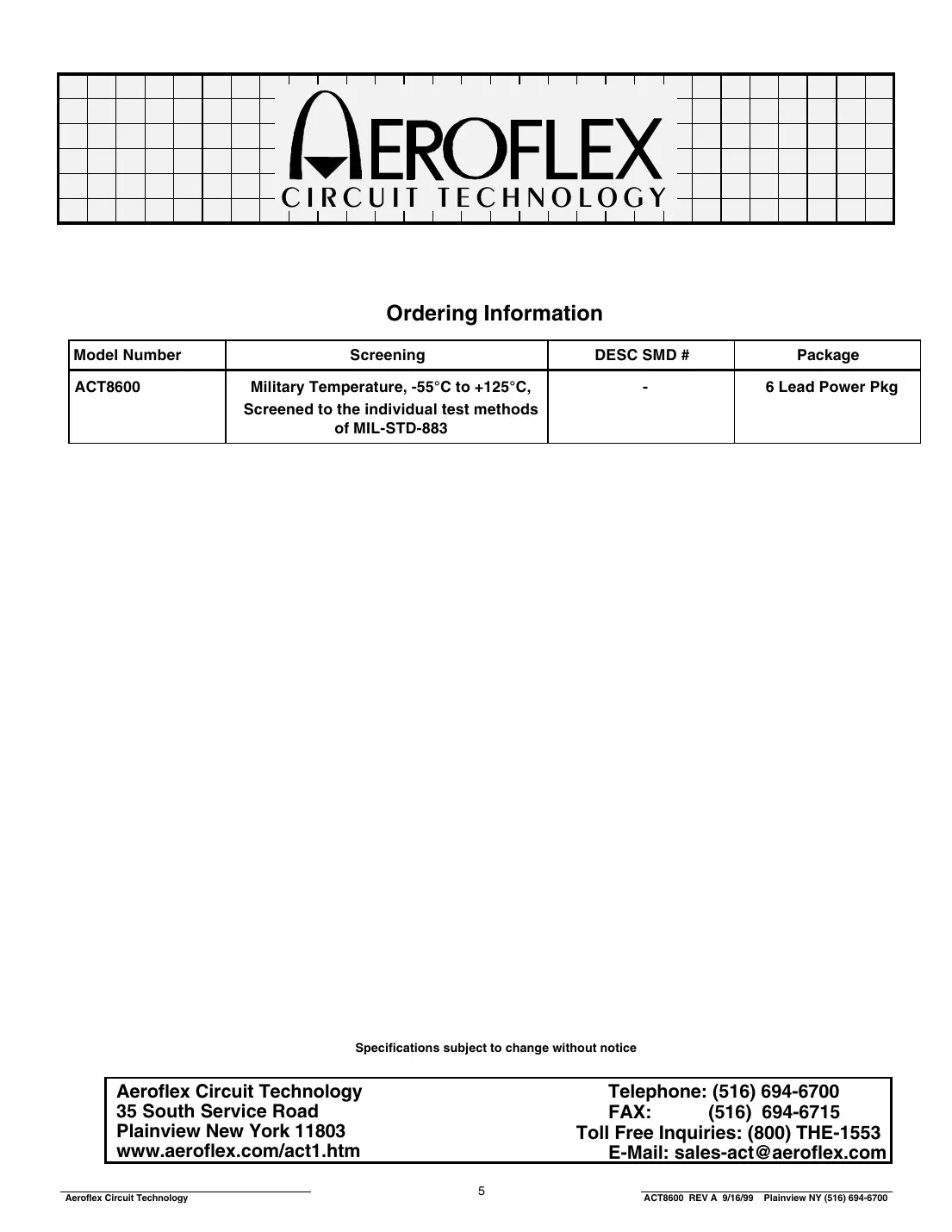 act8600 Datasheet Page 5