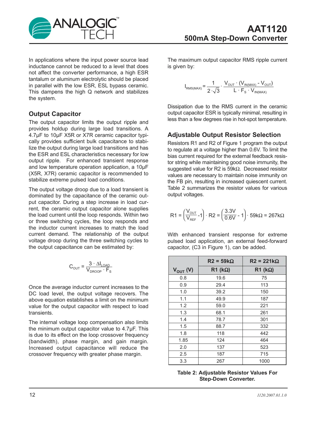 aat1120 Datasheet Page 12