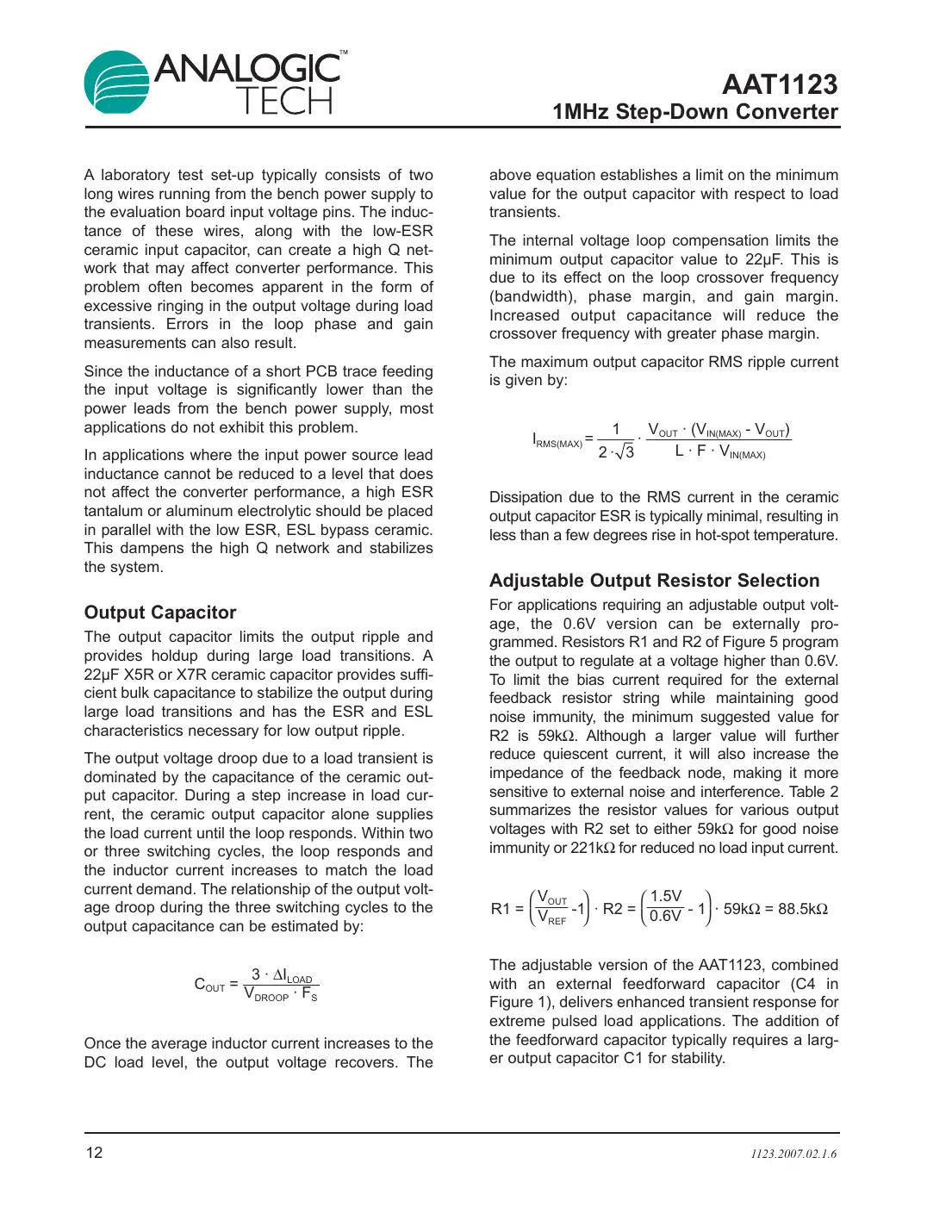 aat1123 Datasheet Page 12