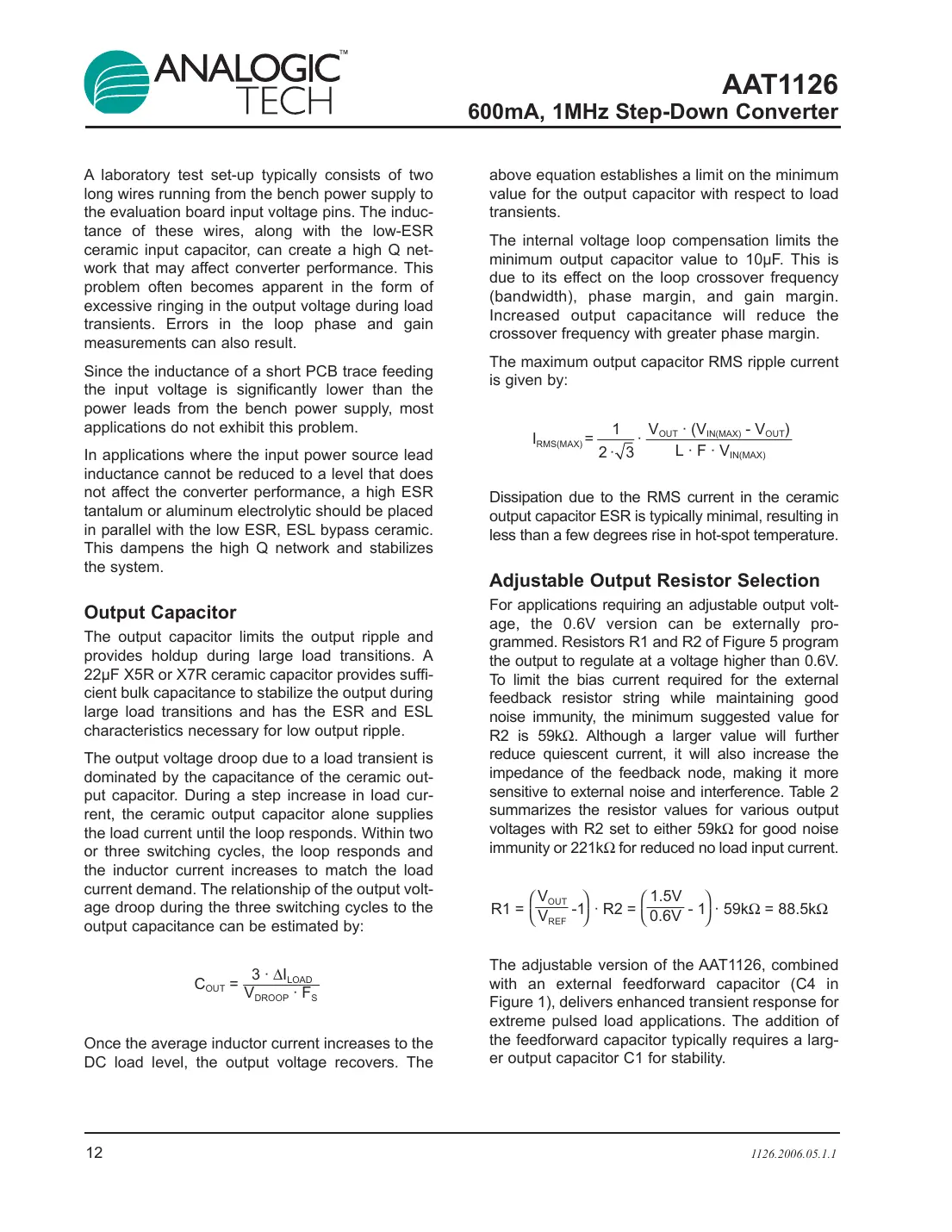 aat1126 Datasheet Page 12