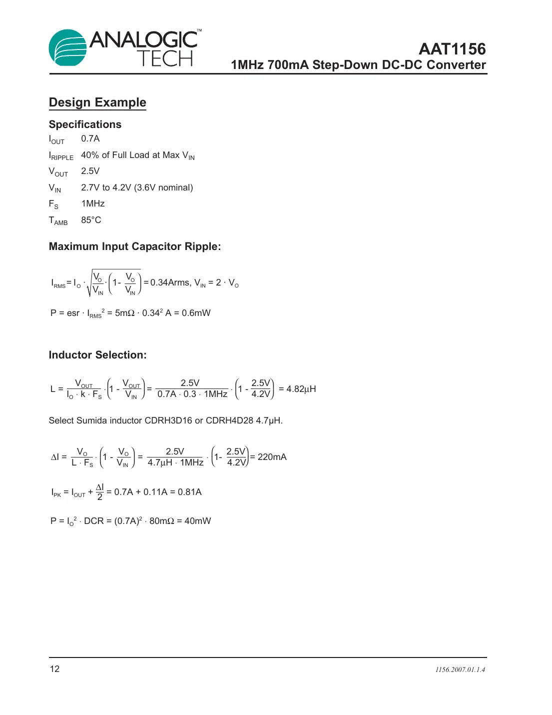 aat1156 Datasheet Page 12