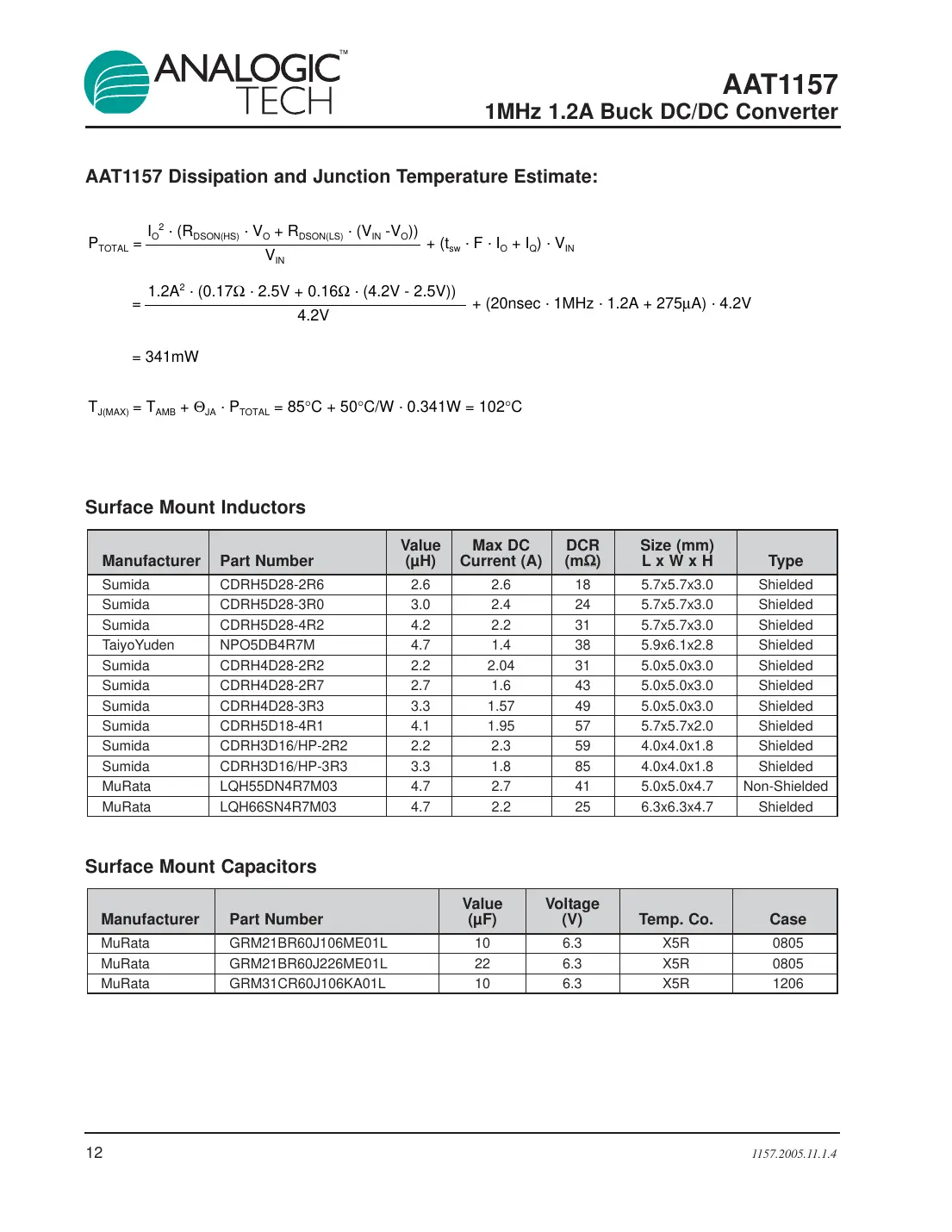 aat1157 Datasheet Page 12