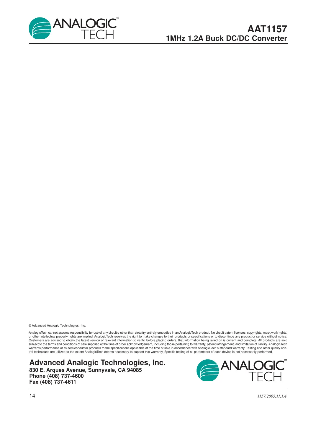 aat1157 Datasheet Page 14