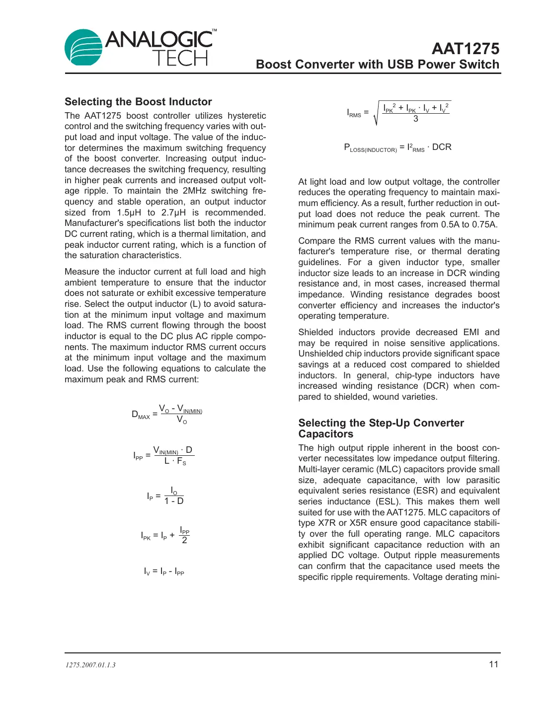 aat1275 Datasheet Page 11