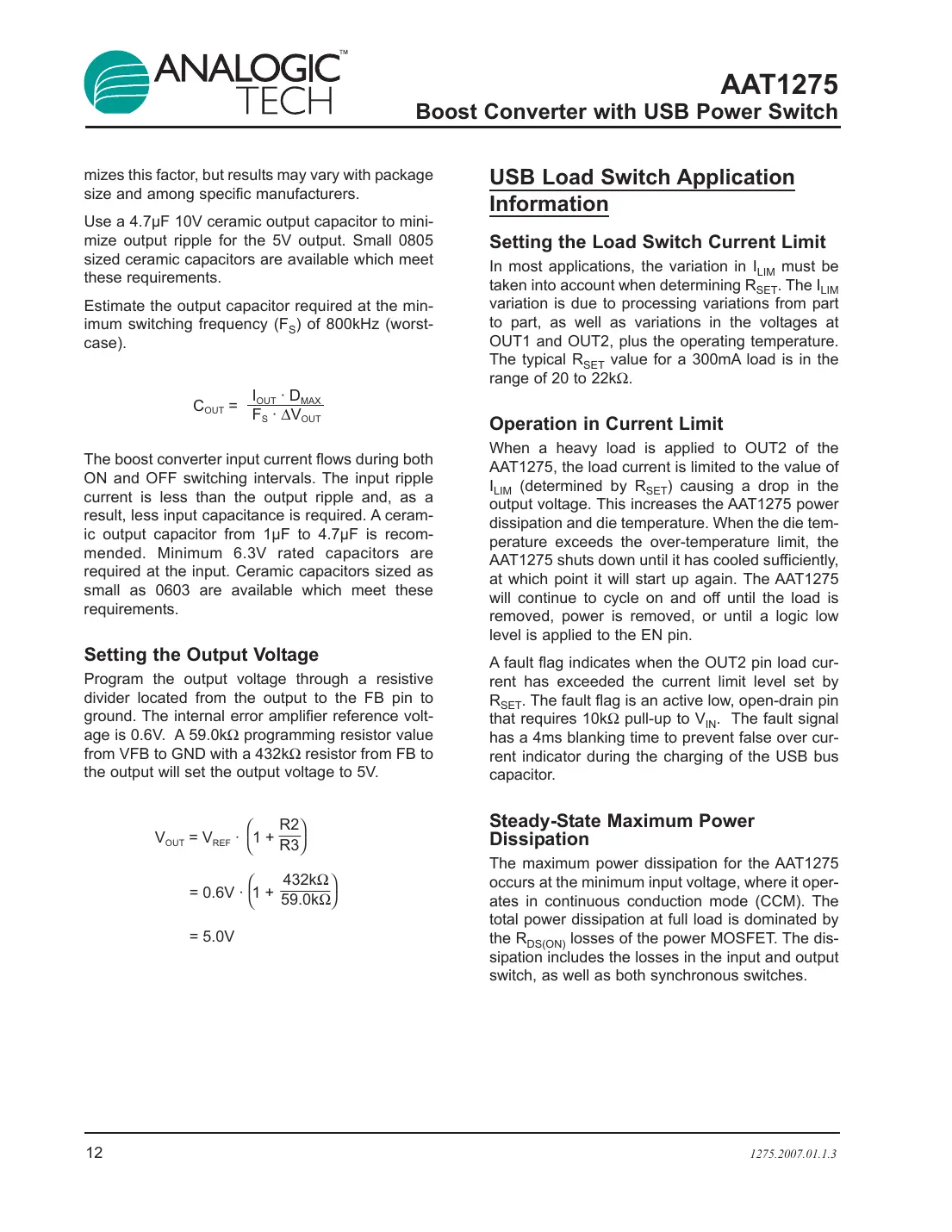 aat1275 Datasheet Page 12