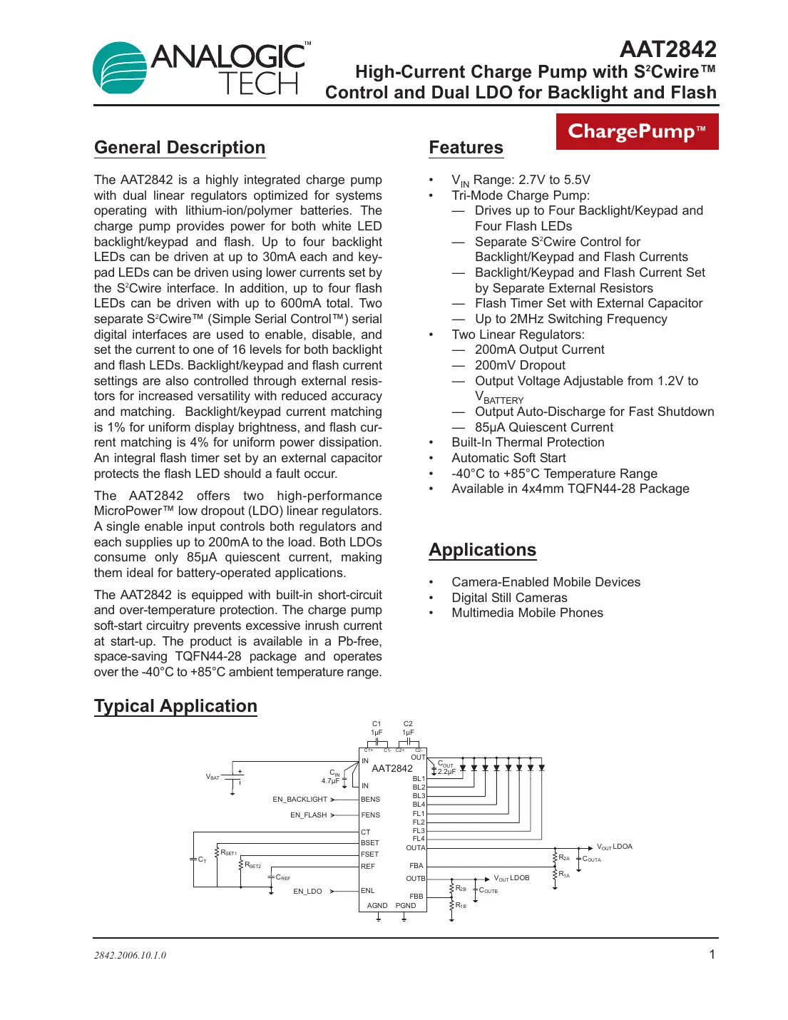 aat2842 Datasheet Page 1