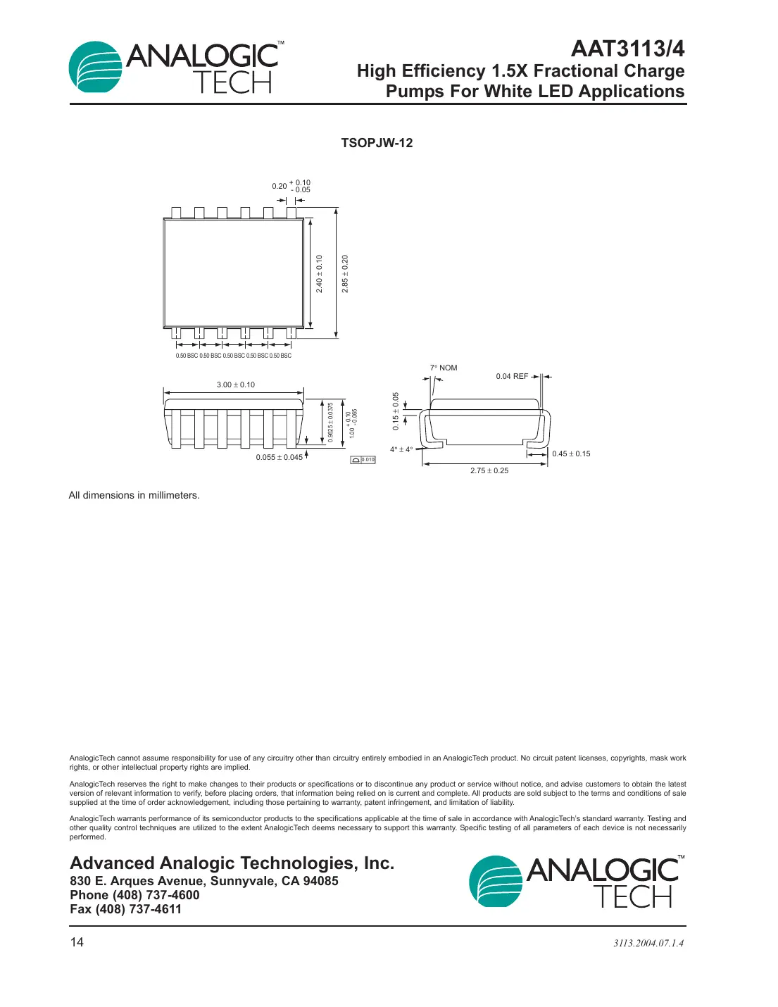 aat3113 Datasheet Page 14