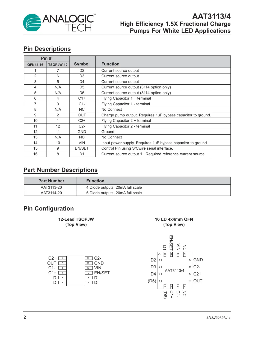 aat3113 Datasheet Page 2