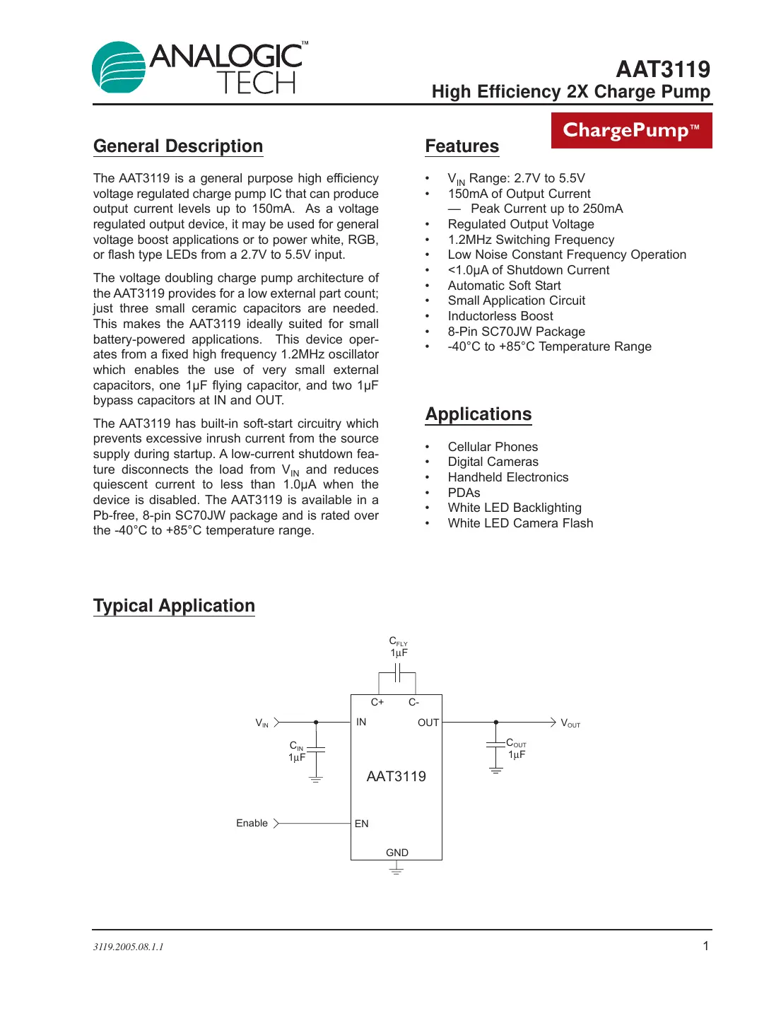 aat3119 Datasheet Page 1
