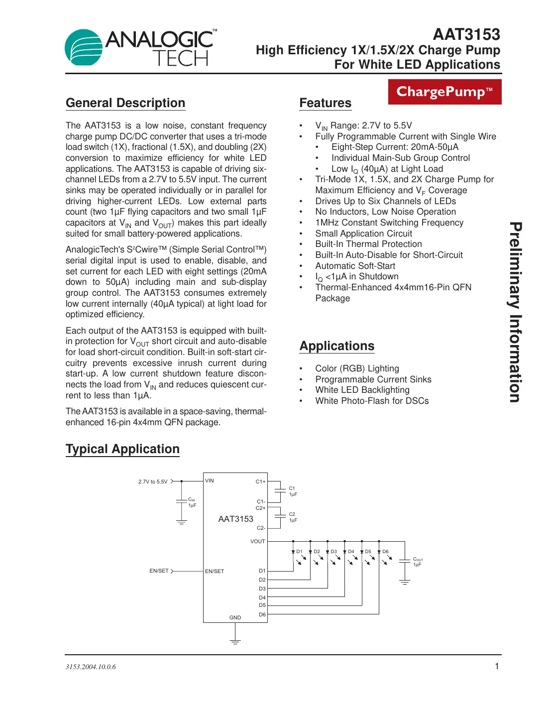 aat3153 Datasheet Page 1