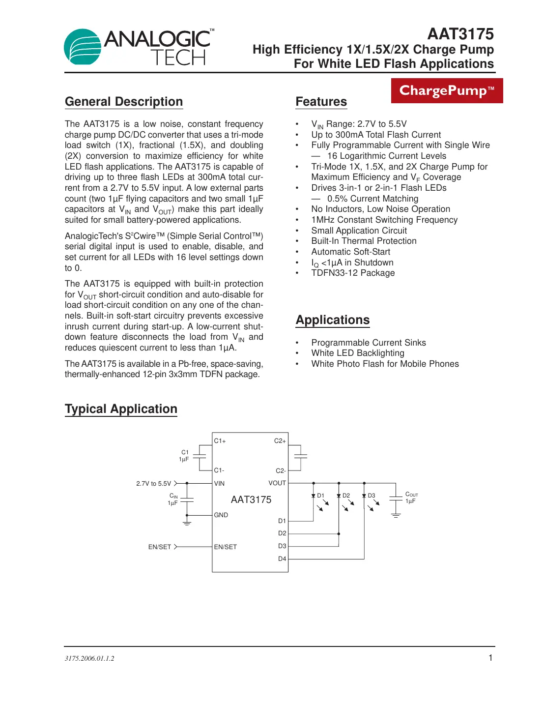 aat3175 Datasheet Page 1