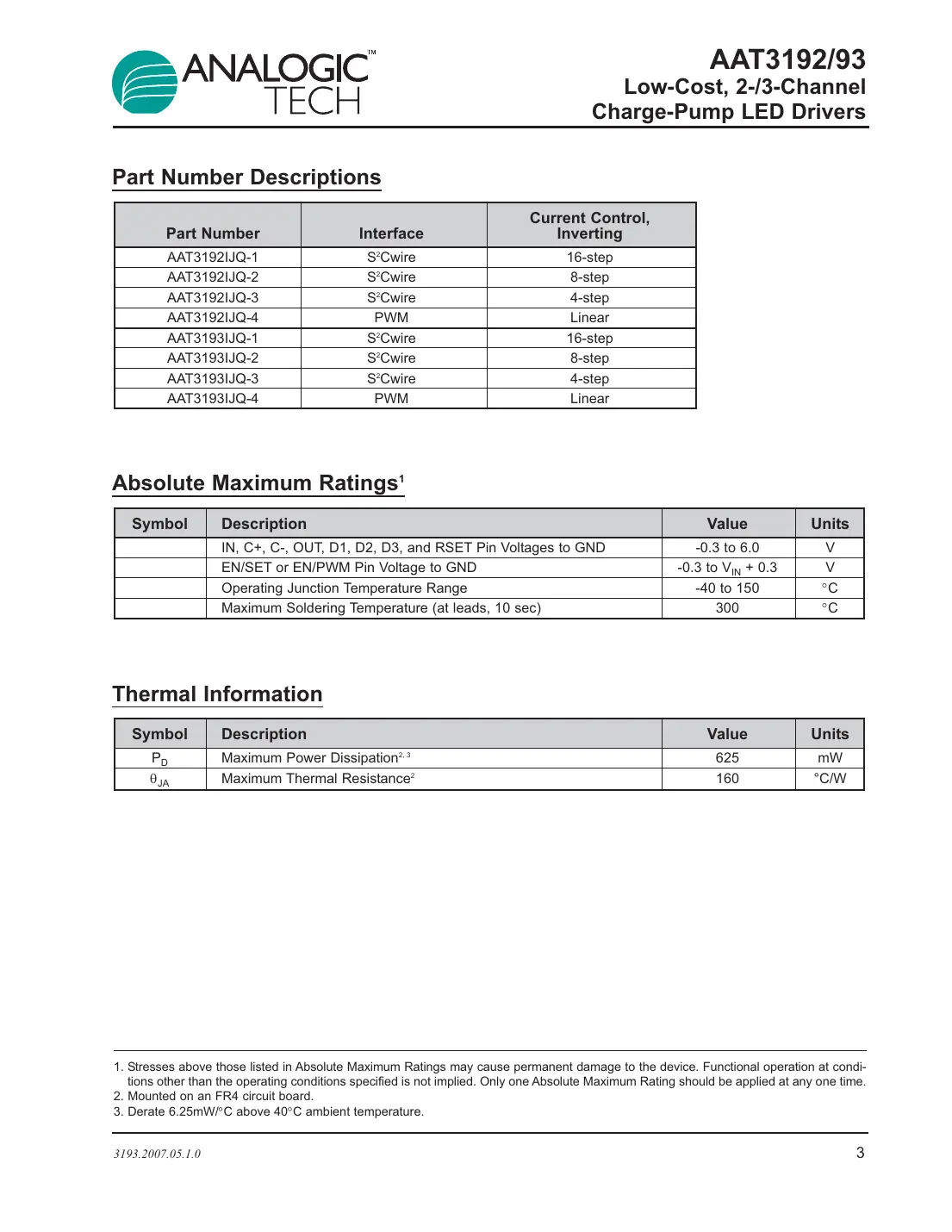 aat3192 Datasheet Page 3