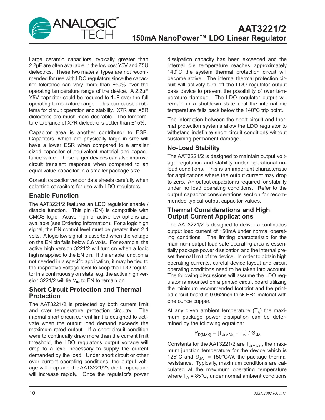 aat3221 Datasheet Page 10