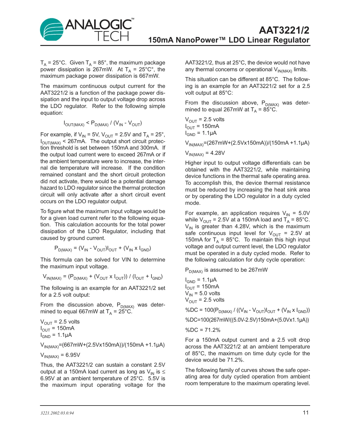 aat3221 Datasheet Page 11