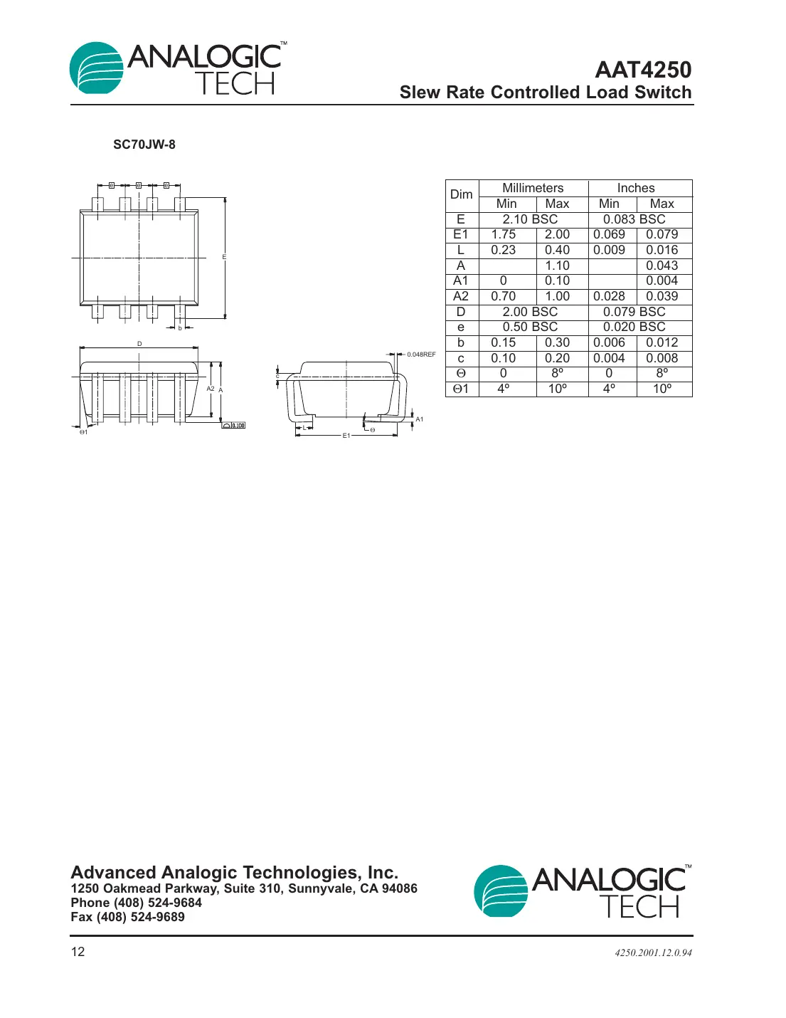 aat4250 Datasheet Page 12