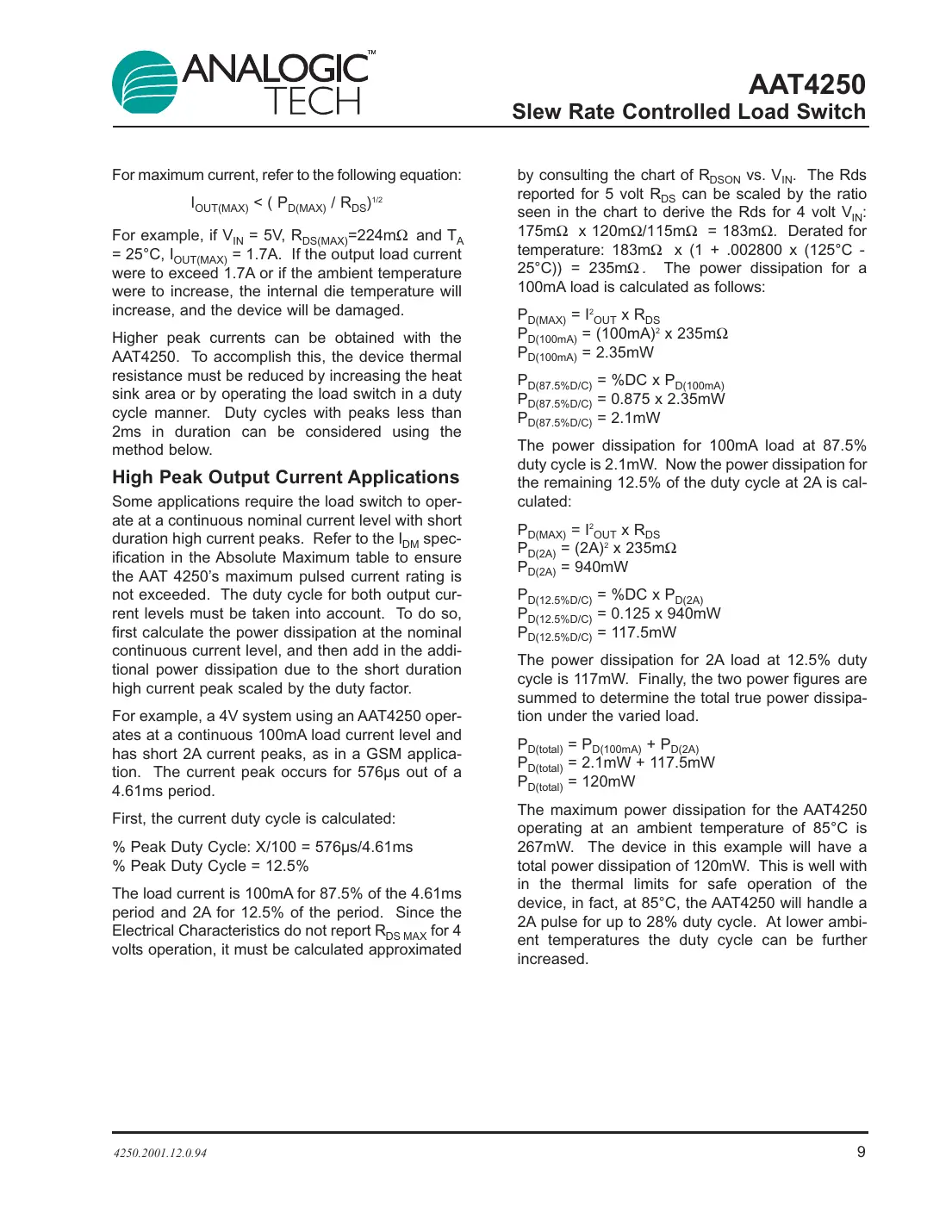 aat4250 Datasheet Page 9