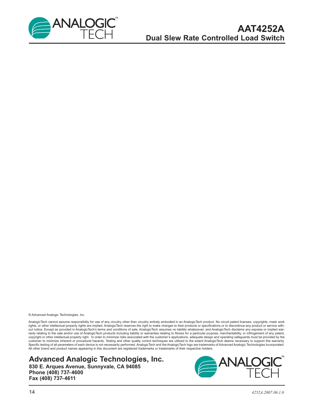 aat4252a Datasheet Page 14