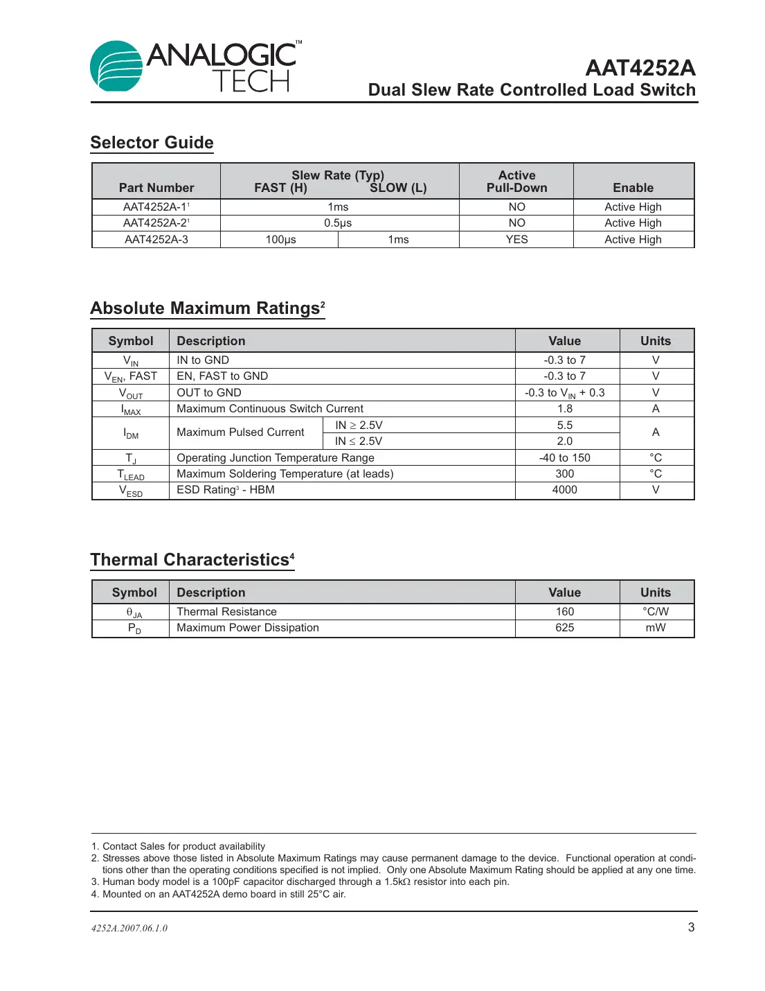 aat4252a Datasheet Page 3