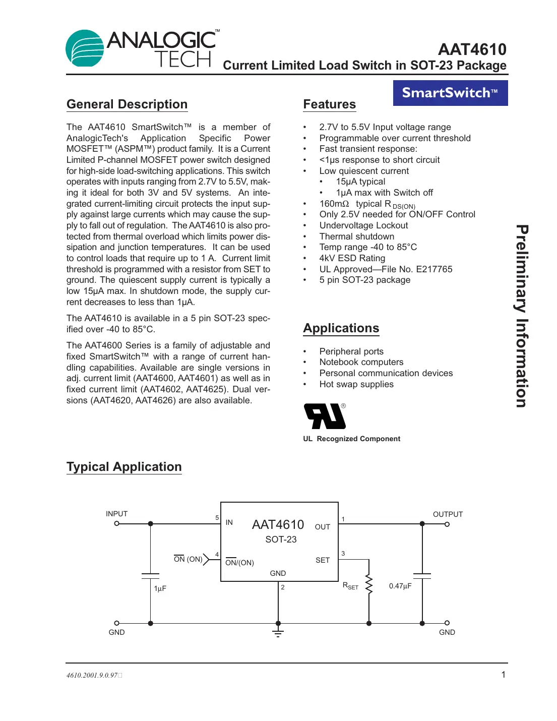 aat4610 Datasheet Page 1