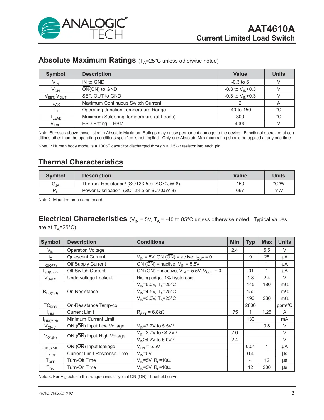 aat4610a Datasheet Page 3