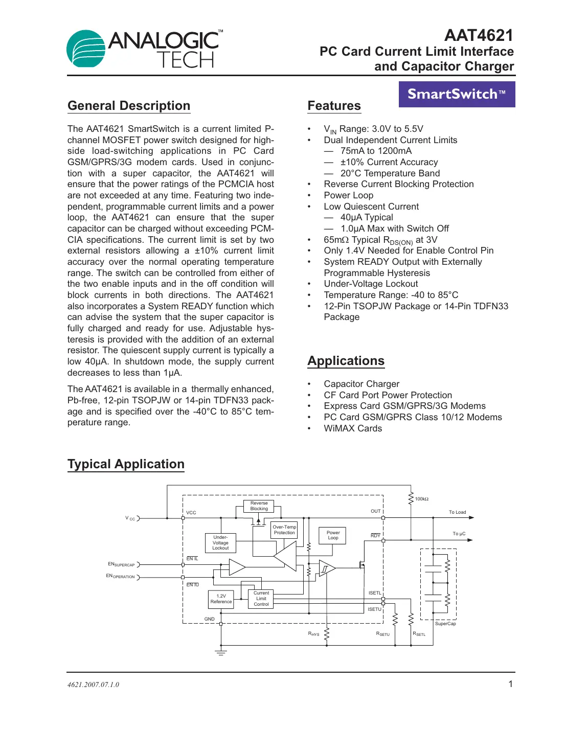 aat4621 Datasheet Page 1