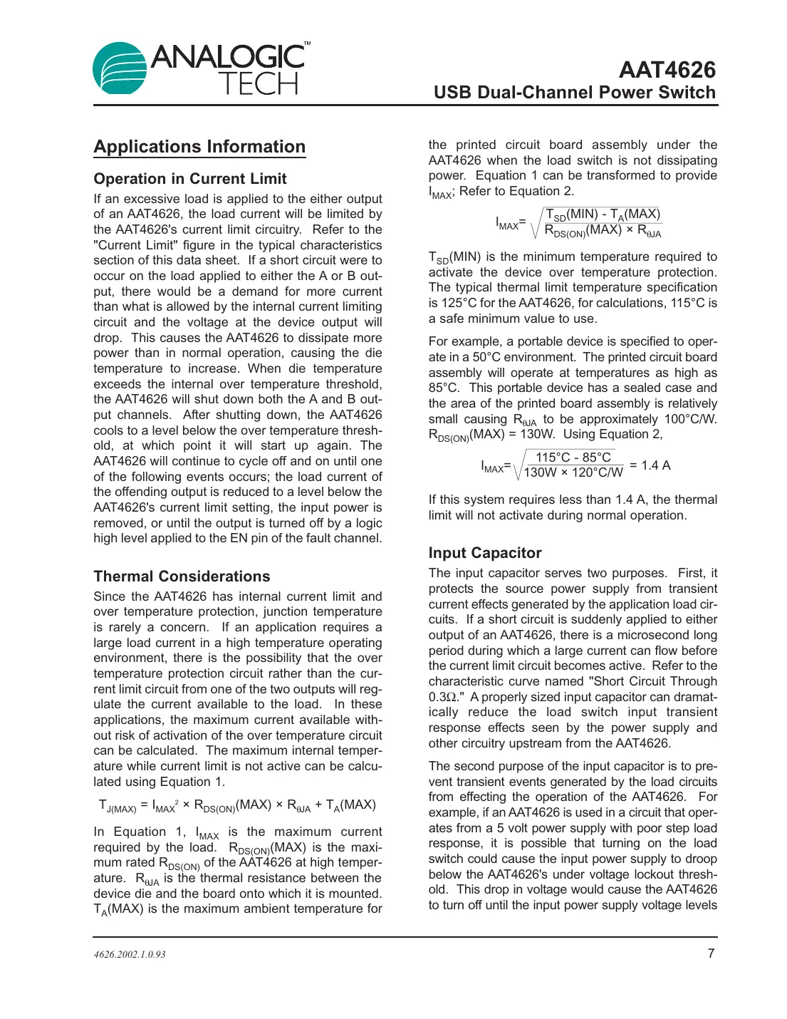 aat4626 Datasheet Page 7