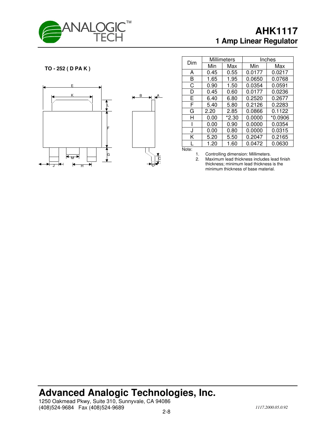 ahk1117 Datasheet Page 8